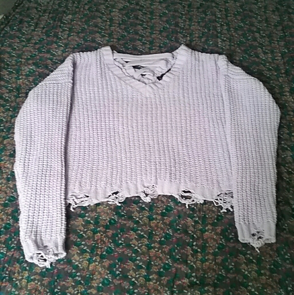 NWOT Lilac distressed sweater - Picture 4 of 5